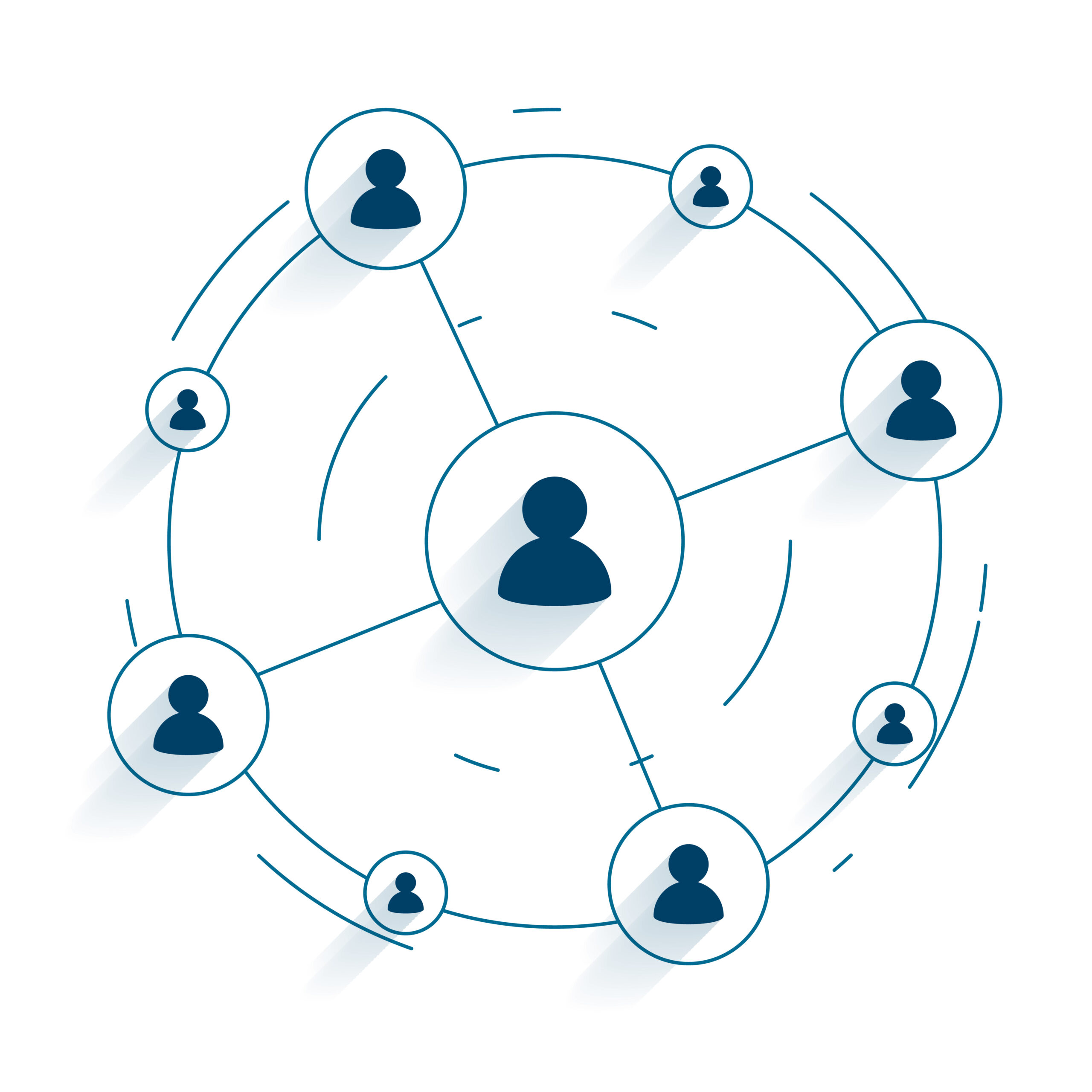 people networking circular diagram template for web connection